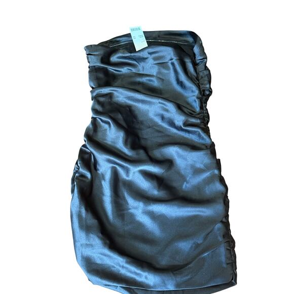 NWT Lioness Love Lane Strapless Ruched Black Mini Dress Size Small Urban Chic - Picture 4 of 16